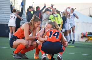 Connecticut upset No. 3 seed Syracuse in the NCAA tournament Sunday. The Orange failed to defend its national title. 